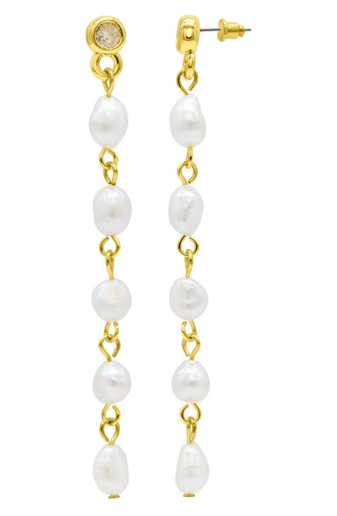 Freshwater Pearl Linear Drop Earrings