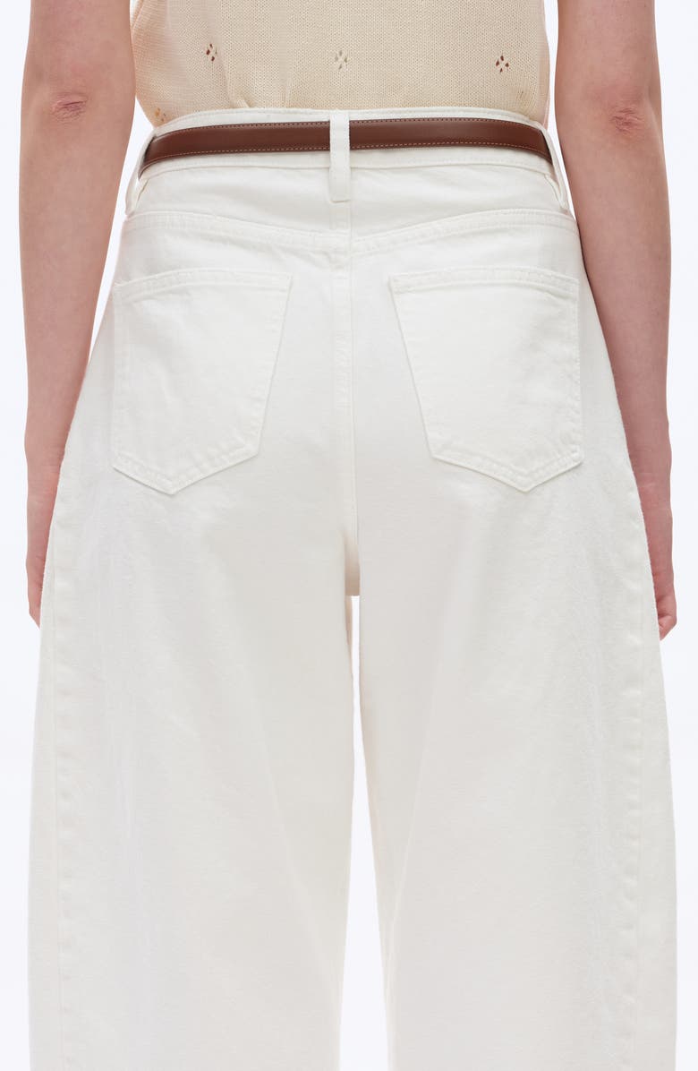 Bayeas Raw Hem Super High Waist Barrel Jeans, Alternate, color, White