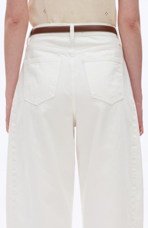 Bayeas Raw Hem Super High Waist Barrel Jeans In White