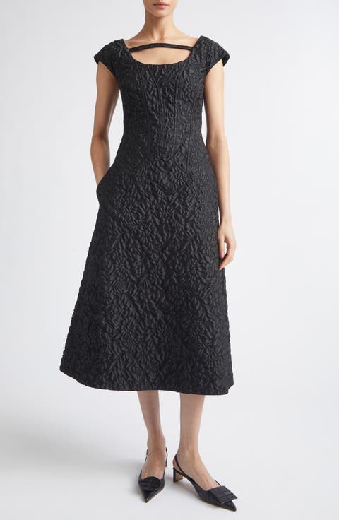 Pesca Embossed Cloqué Cocktail Dress