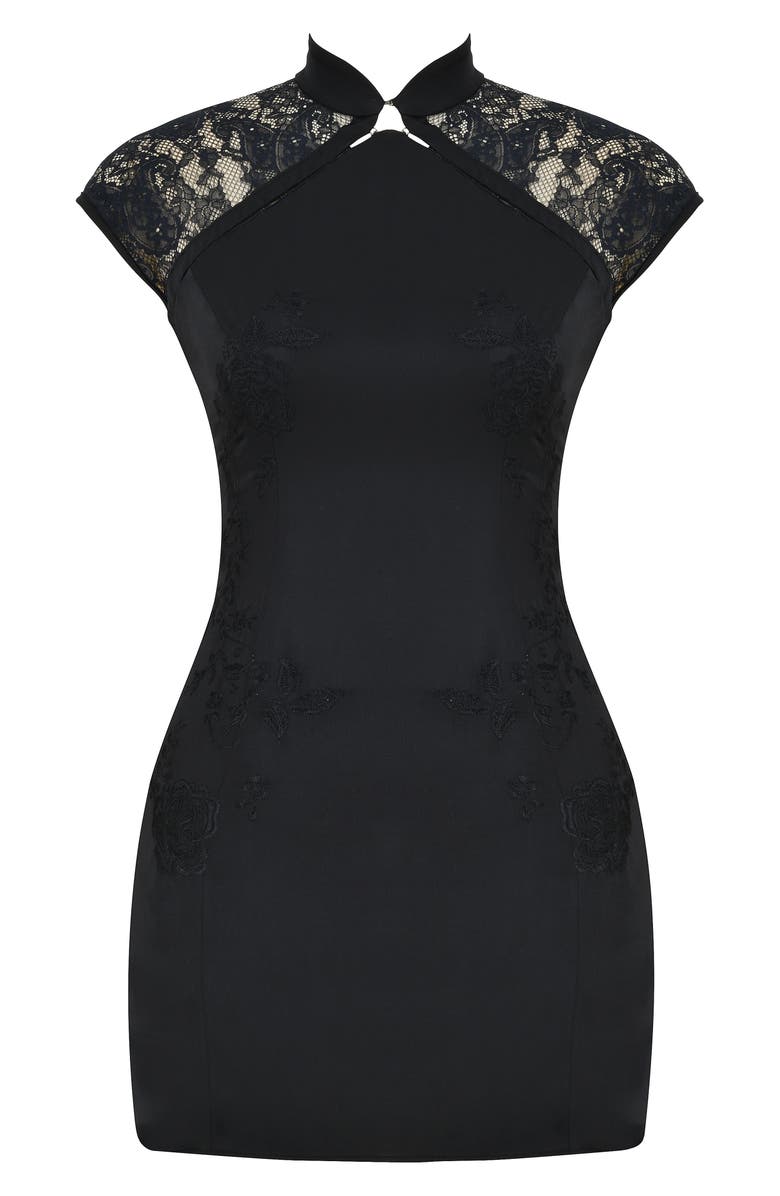 HOUSE OF CB Thea Lace Trim Body-Con Minidress, Alternate, color, 