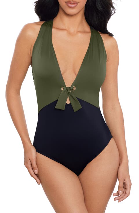 Juxtapose Halle Colorblock One-Piece Swimsuit