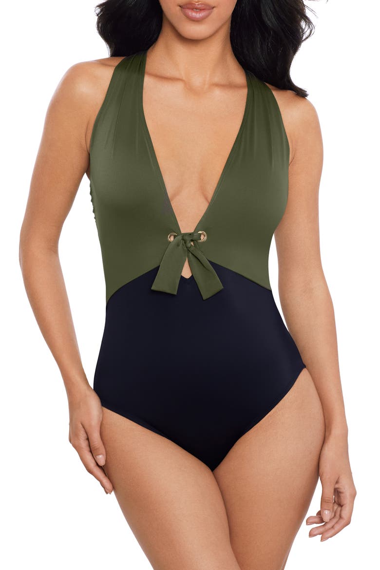 Juxtapose Halle Colorblock One-Piece Swimsuit video