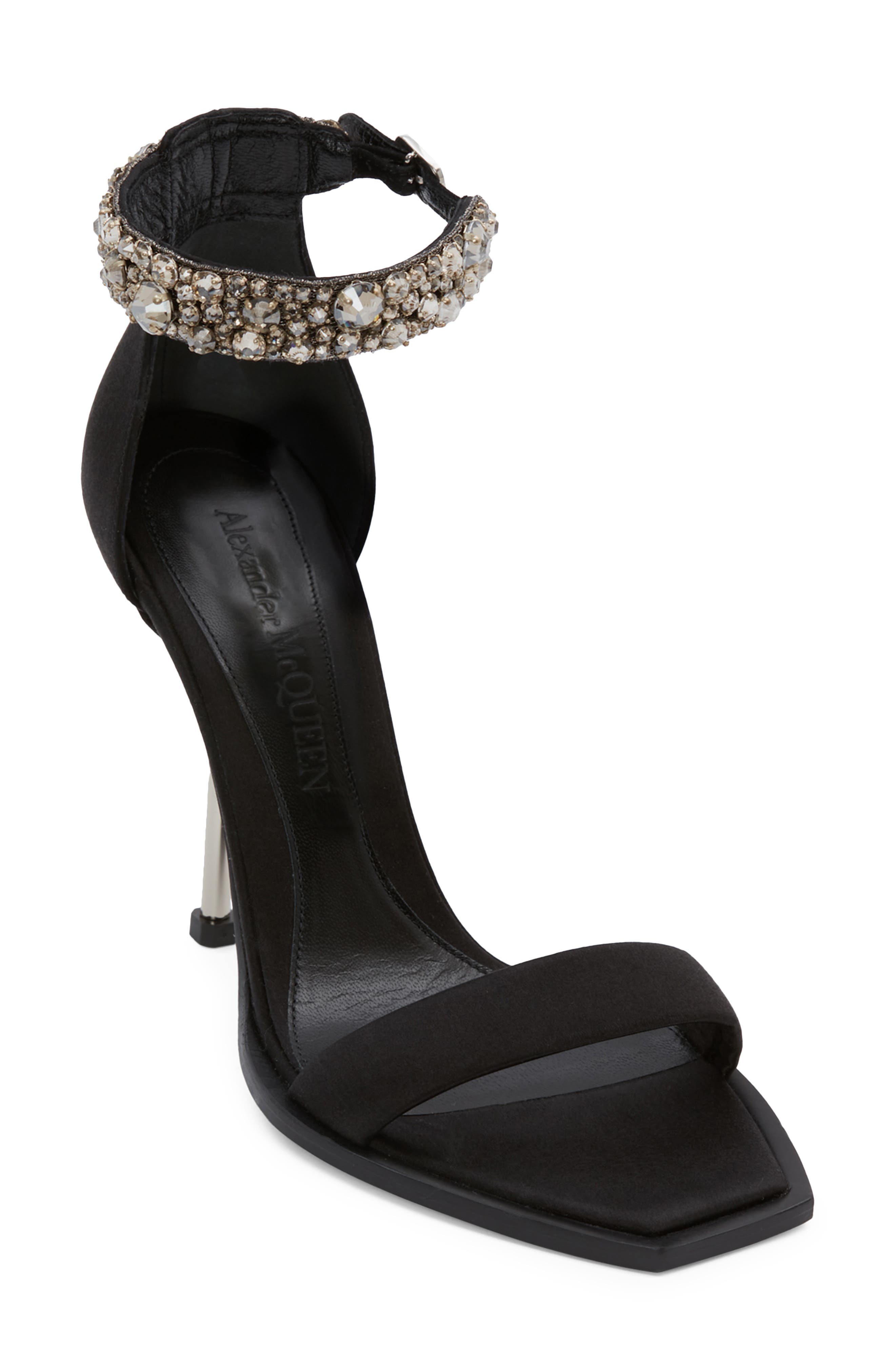 McQueen Alexander McQueen Crystal Strap Sandal, Alternate, color, 
