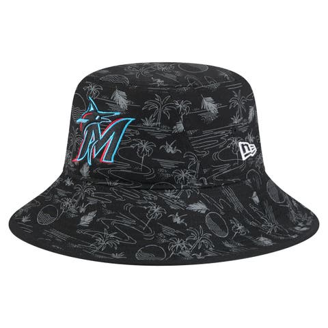 Men's New Era  Black Miami Marlins 2025 Spring Training All Over Print Bucket Hat