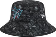 New Era Men's New Era  Black Miami Marlins 2025 Spring Training All Over Print Bucket Hat