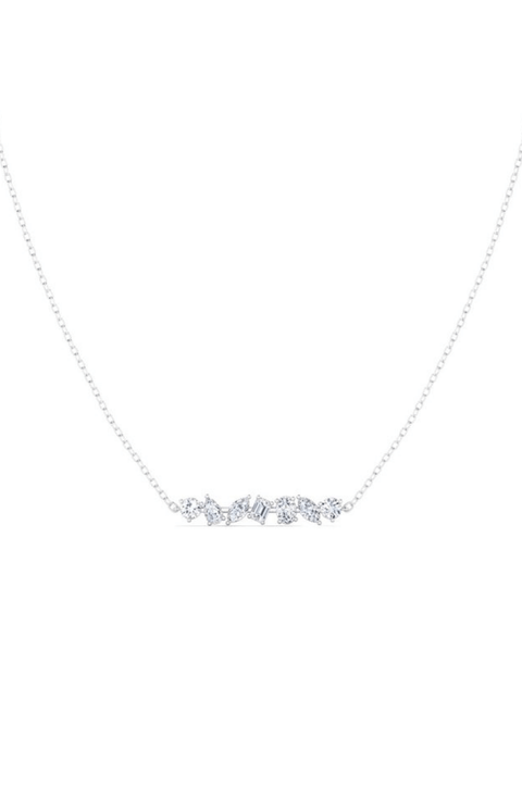 Multi-Shape Bar Lab Diamond Necklace in 14K Gold