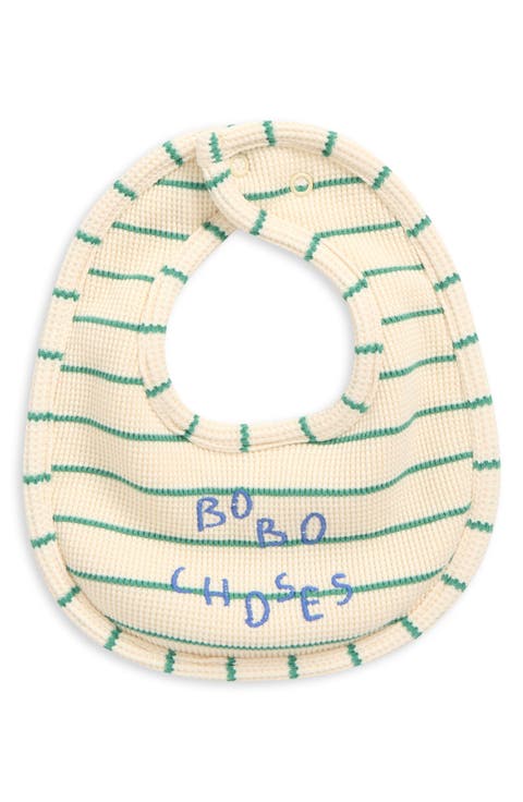Kids' Striped Waffle Knit Bib