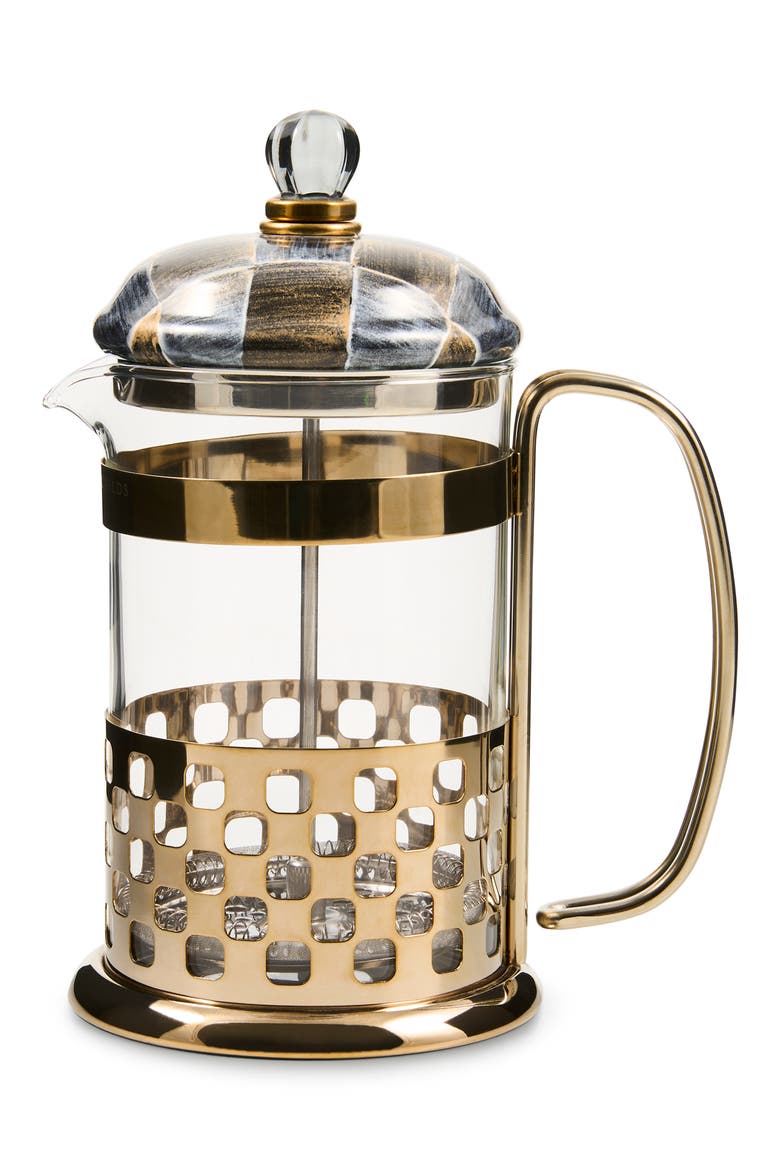 Mocha Check French Press, Alternate, color, BROWN