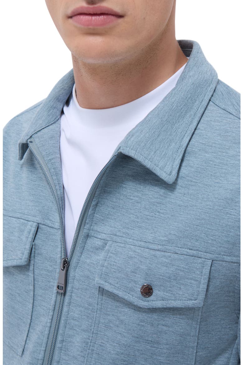 Soft Touch Zip Knit Shirt Jacket, Alternate, color, SHARK