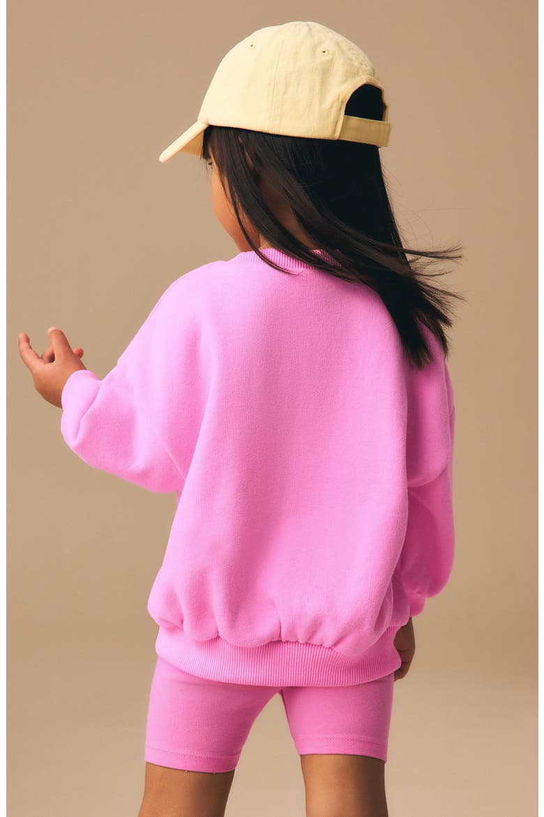 Kids' Sweatshirt & Bike Shorts, Alternate, color, PINK