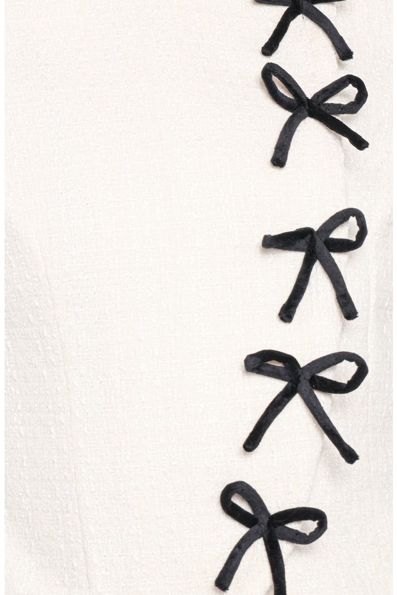 Jorah Bow Detail Crop Jacket, Alternate, color, CREAM
