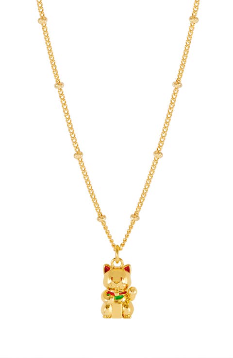 Lucky Cat Pendant Necklace