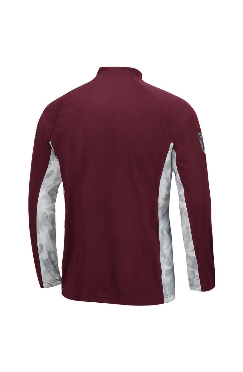 COLOSSEUM Men's Colosseum Maroon Virginia Tech Hokies OHT Military Appreciation Snow Cruise Raglan 1/4-Zip Jacket, Alternate, color, 