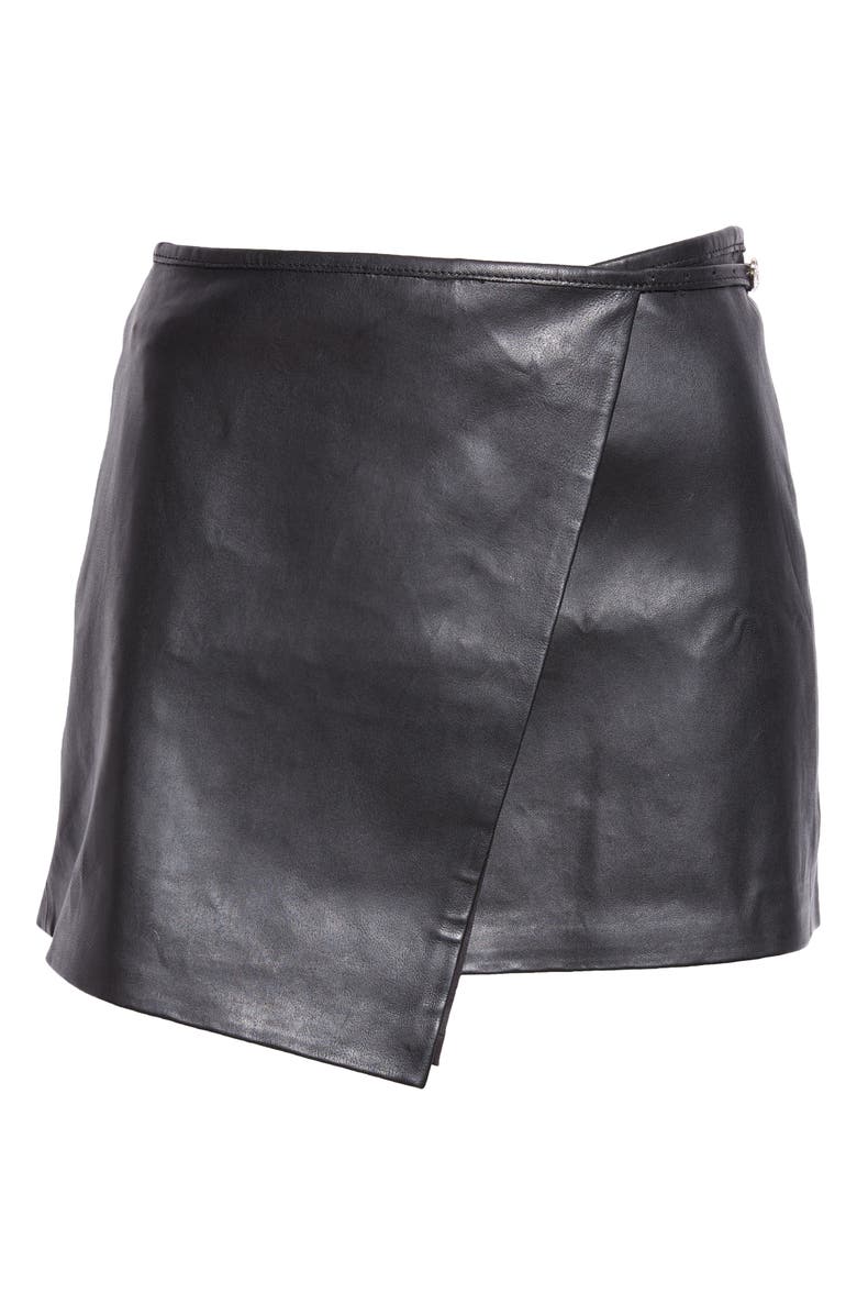 DIESEL<sup>®</sup> Kesselle Waist Cutout Leather Wrap Miniskirt, Alternate, color, 