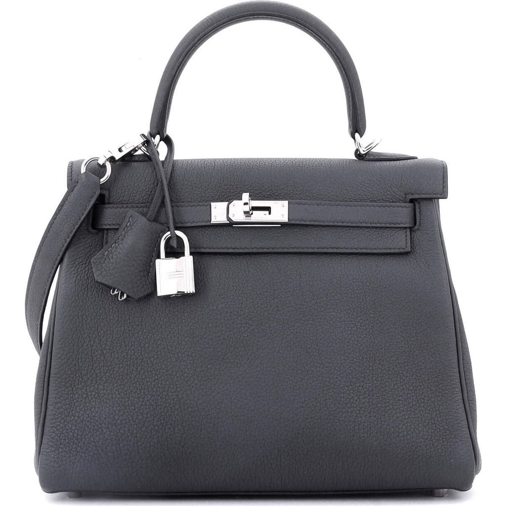 Pre-owned Hermes Hermes Kelly Handbag Grey Togo With Palladium Hardware 25 In Gray