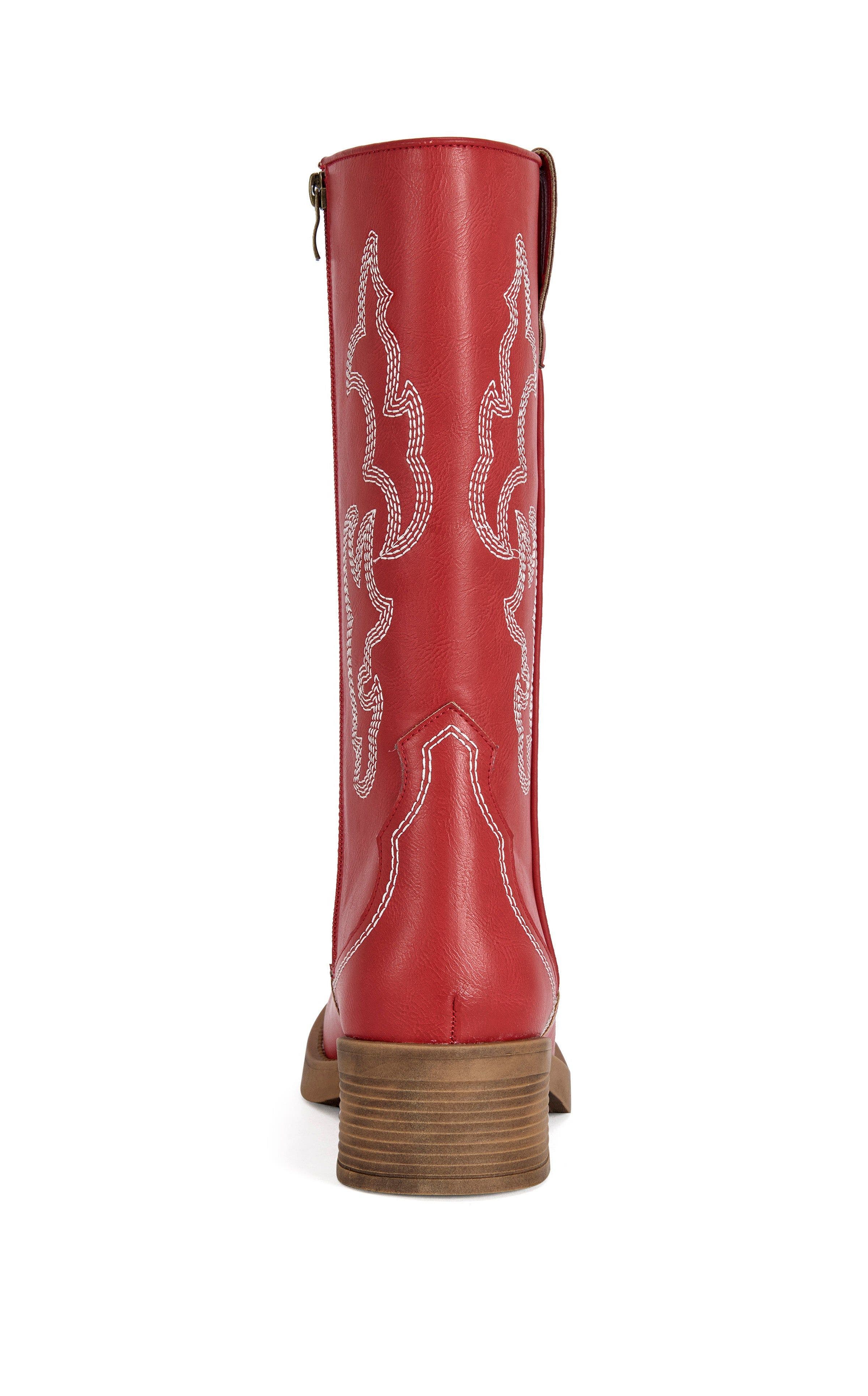 Mariana Flat Boot, Alternate, color, RED
