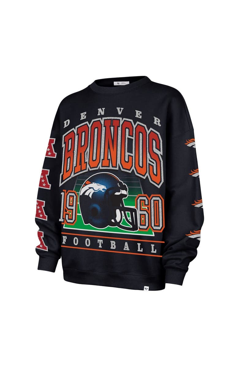 '47 Women's '47 Navy Denver Broncos Go Big Oversized Pullover Sweatshirt, Alternate, color, Navy