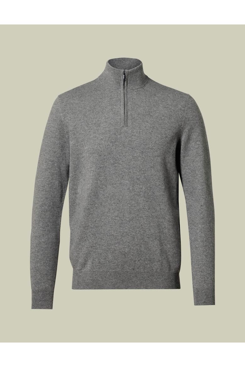 Pure Cashmere Zip Neck Sweater, Alternate, color, Grey