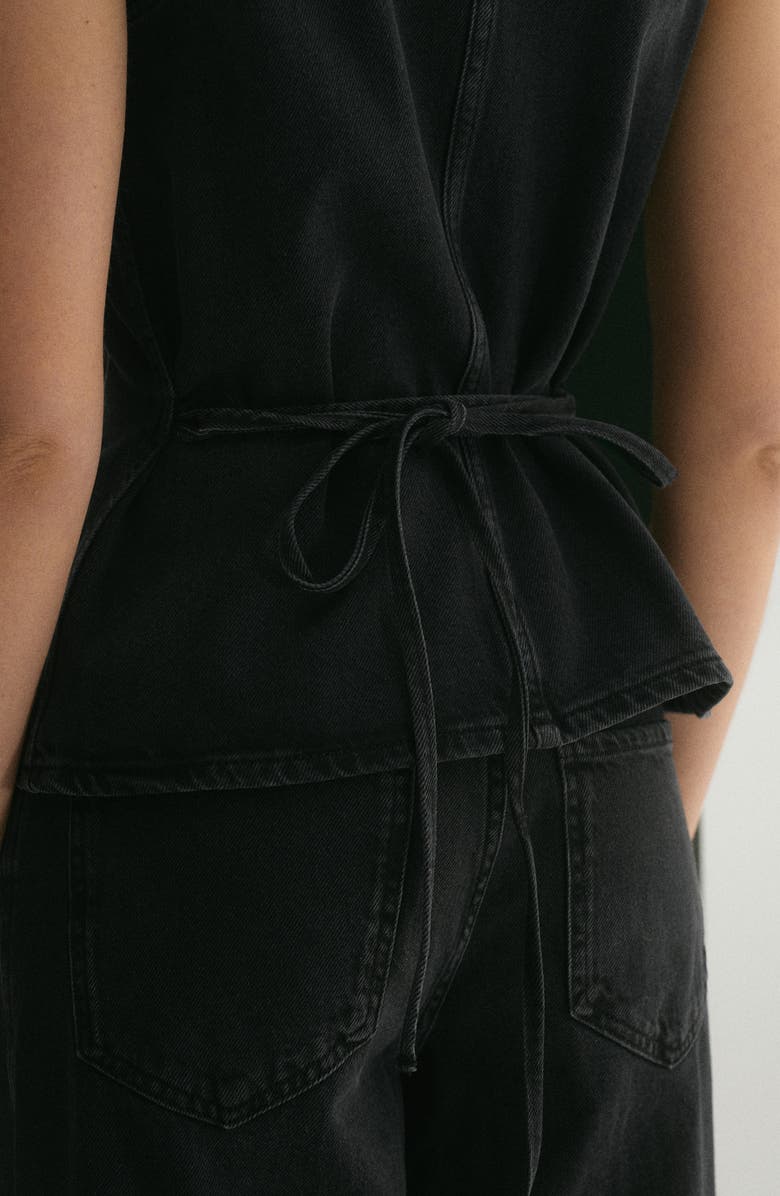 MANGO Tie Denim Vest, Alternate, color,