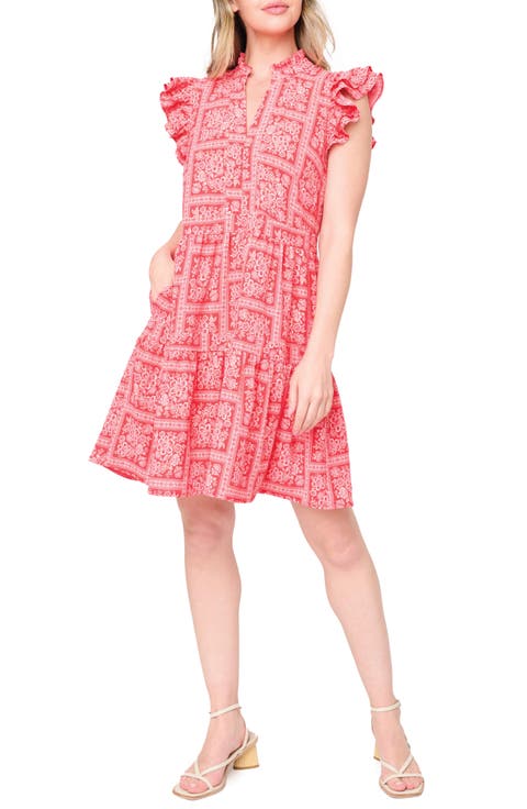 Scarf Print A-Line Dress