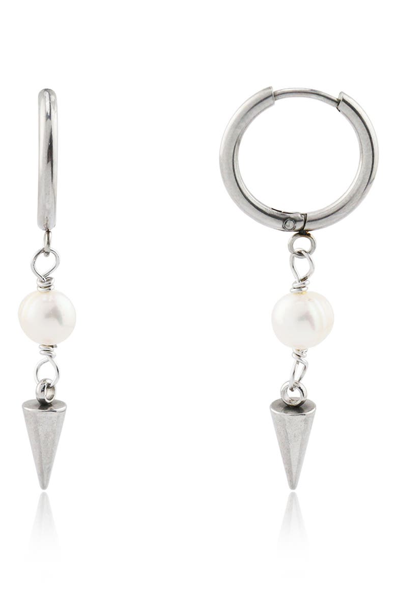 REBL Gender Inclusive Spike Drop Earrings, Main, color, Silver
