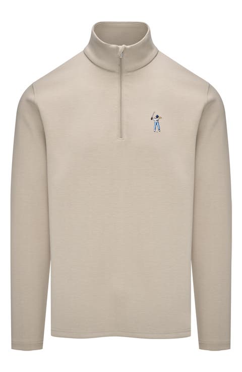 Signature Logo Embroidered Quarter Zip Pullover