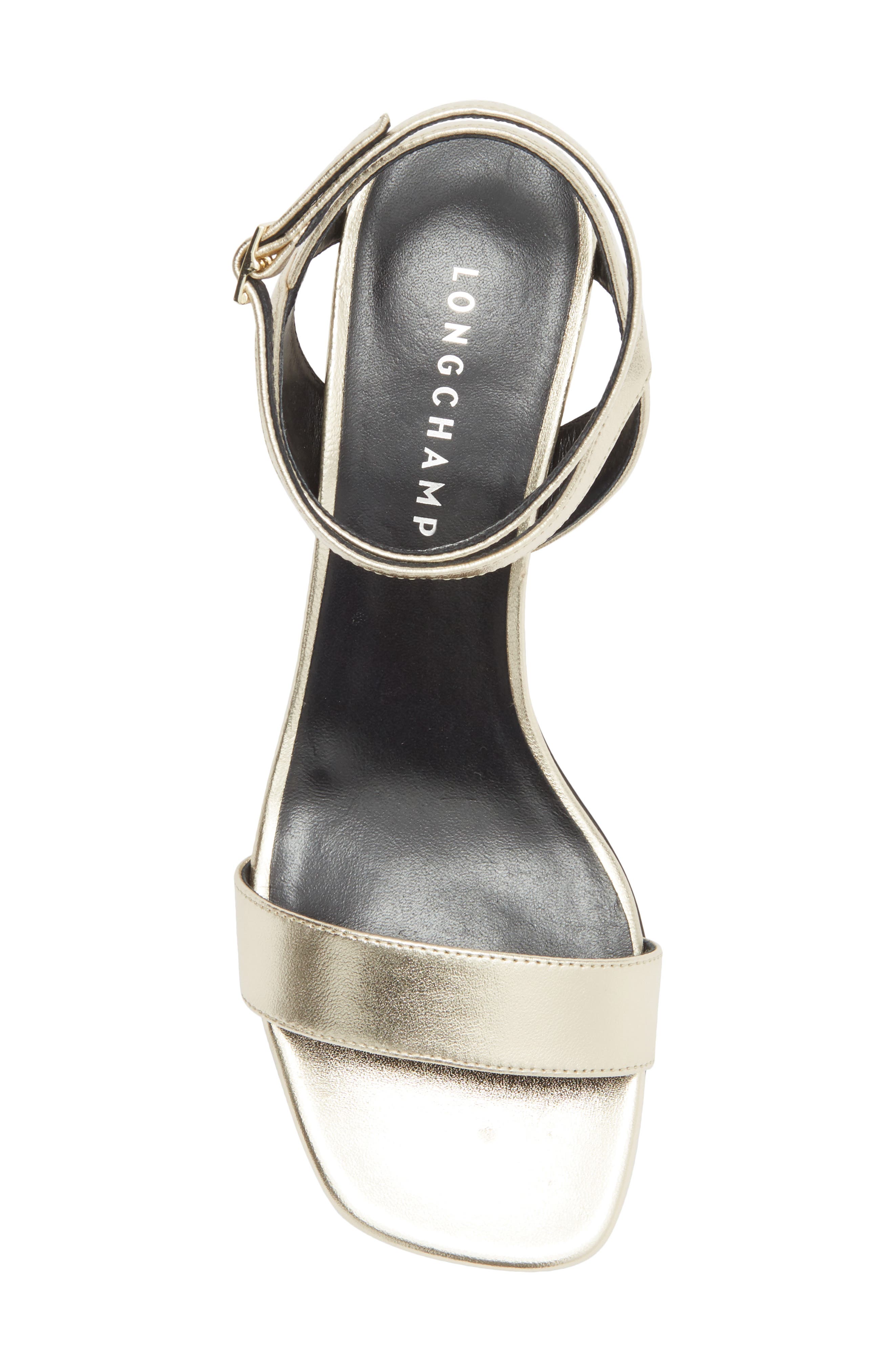 Longchamp Ankle Strap Sandal, Alternate, color, Pale Gold