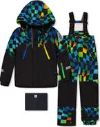 Deux par Deux Play Colorblock Jacket & Checkerboard Pants Two Piece Snowsuit