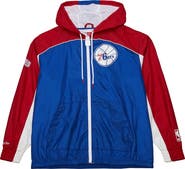 Mitchell & Ness Men's Mitchell & Ness Royal/Red Philadelphia 76ers Hardwood Classics Big Shot Premium Full-Zip Windbreaker Jacket