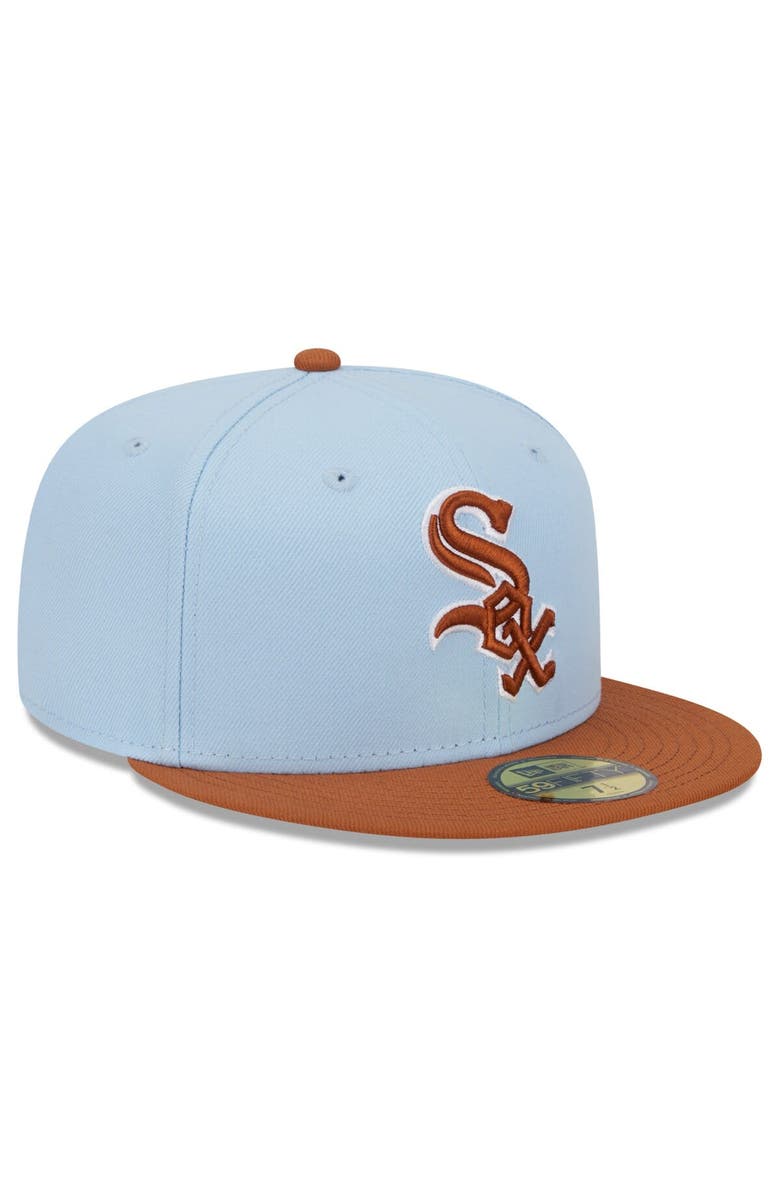 New Era Men's New Era Light Blue/Brown Chicago White Sox Spring Color Basic Two-Tone 59FIFTY Fitted Hat, Alternate, color, Light Blue