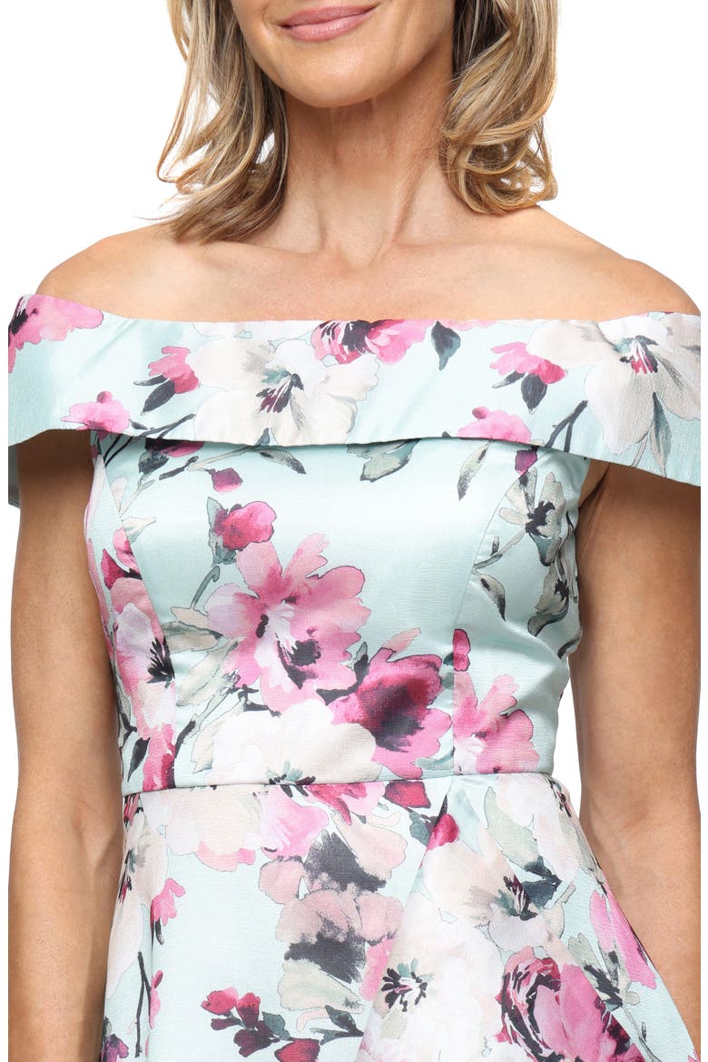 Floral Off-Shoulder Yoryu Gown, Alternate, color, MINT MULTI