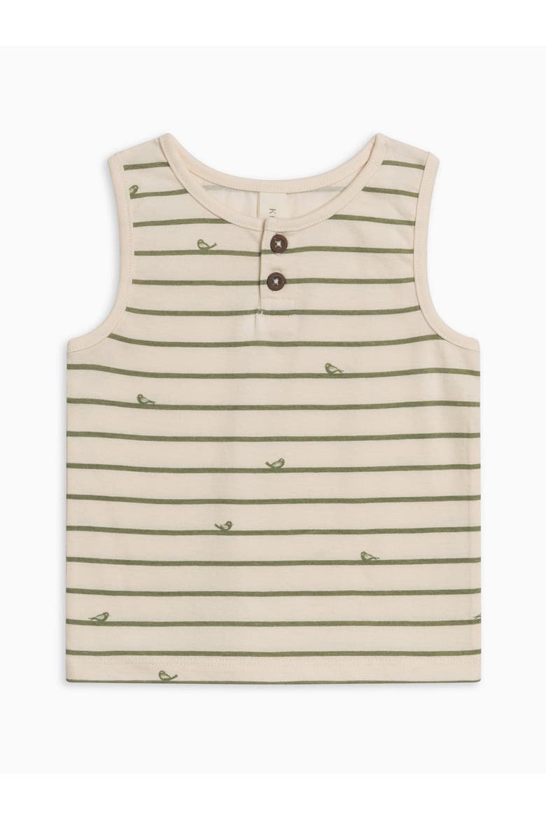 Organic Niko Henley Tank, Alternate, color, Bird Stripe/Fern