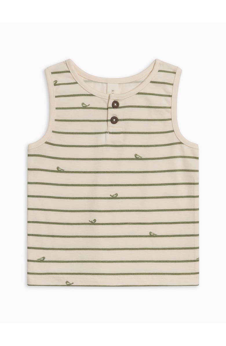 KENDI by Colored Organics Organic Niko Henley Tank, Alternate, color, Bird Stripe/Fern