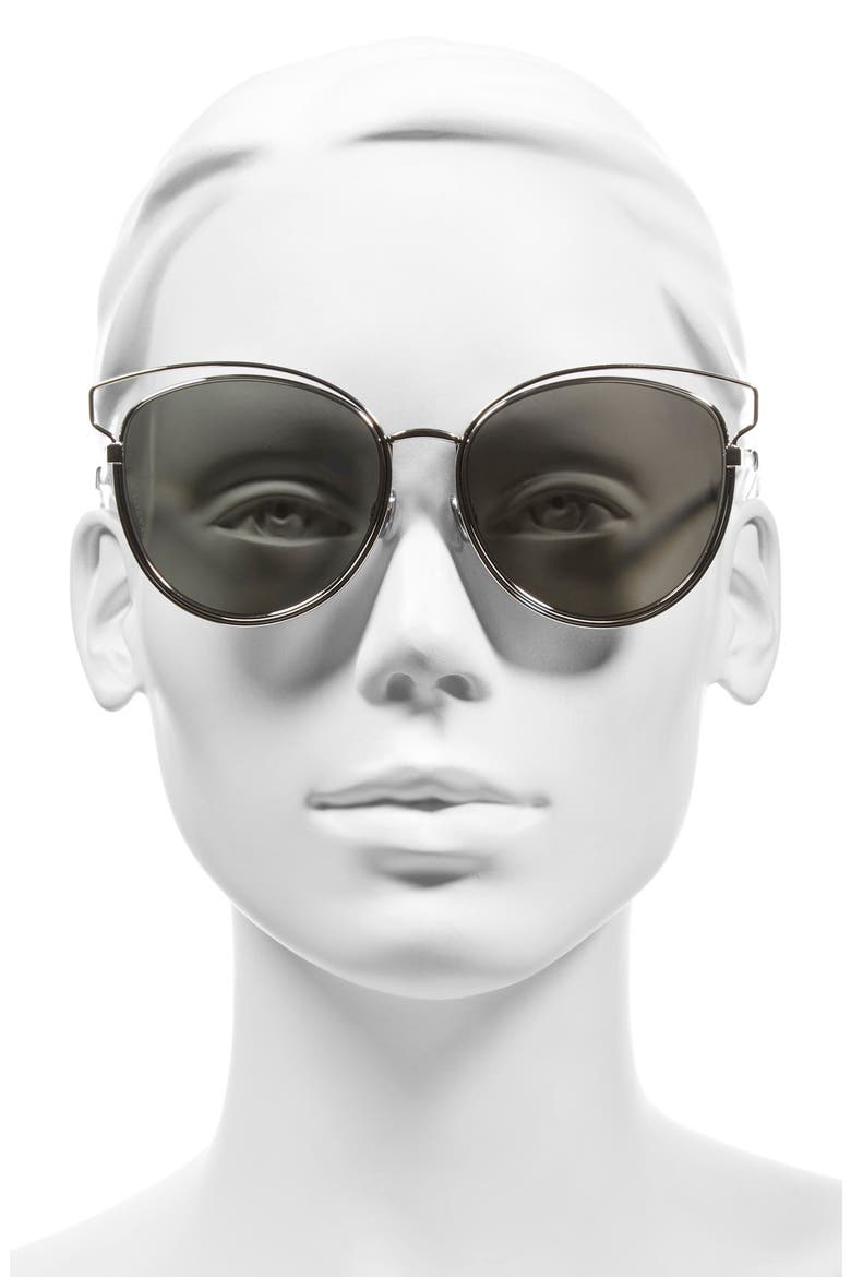 Siderall 2 56mm Round Sunglasses, Alternate, color, PALLADIUM/ WHITE