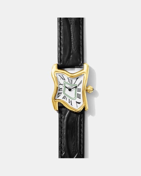 Small Square Melting Gold Watch