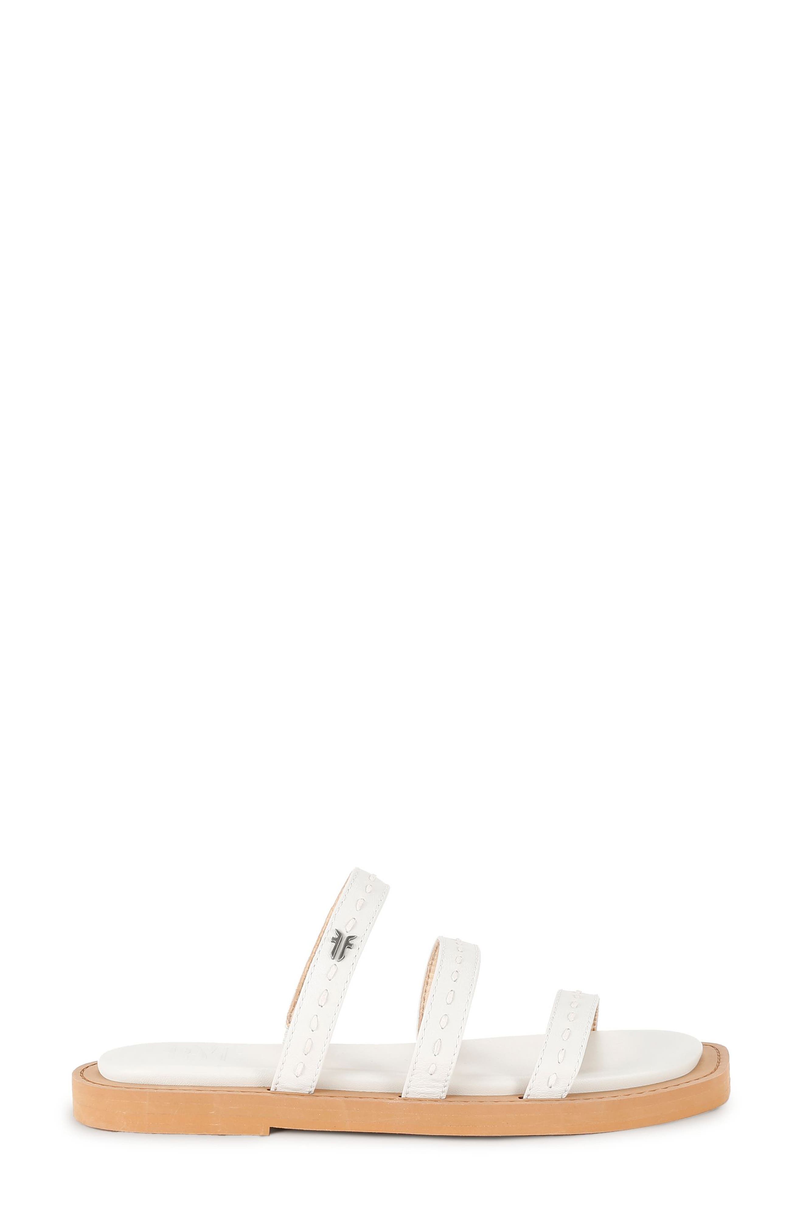Frye Faye Strappy Slide Sandal, Alternate, color, White