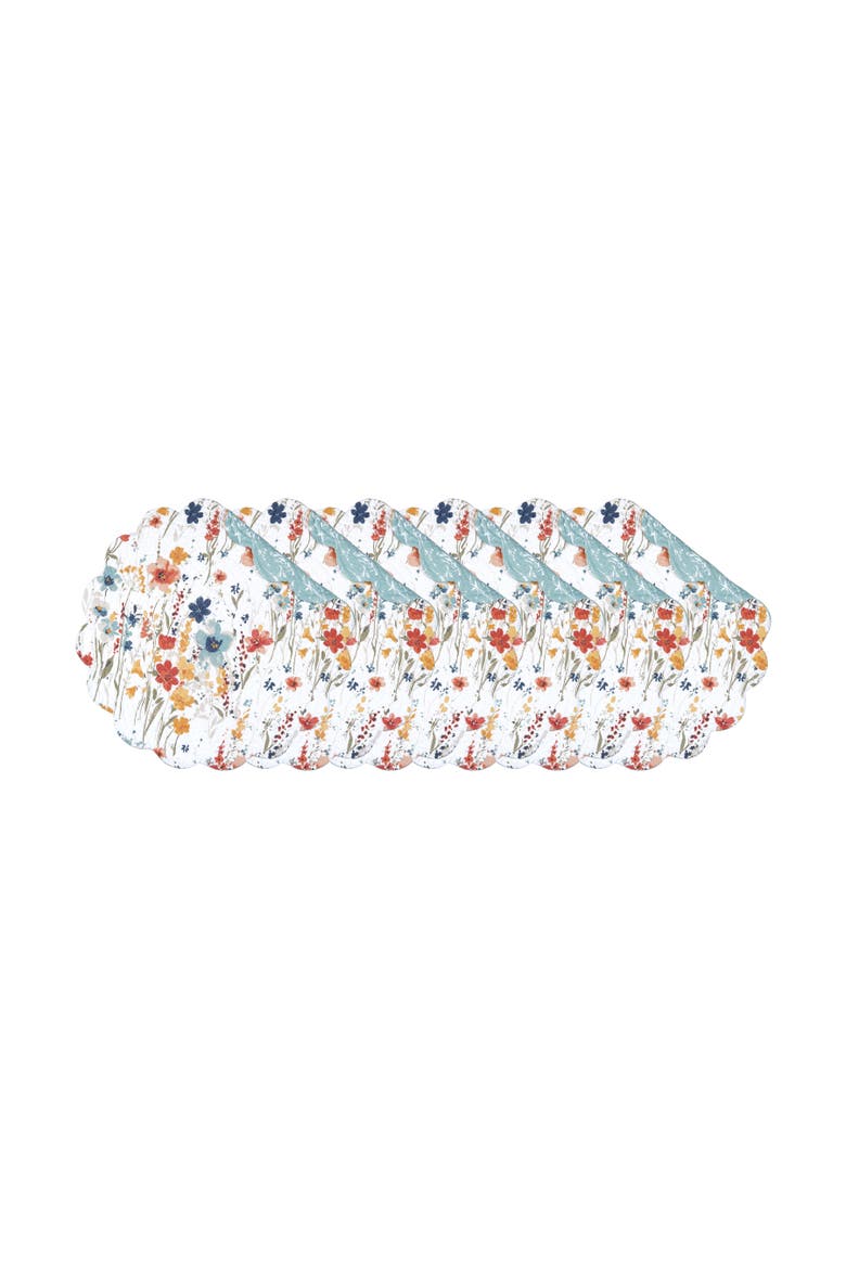 Sheila Round Placemats Set of 6, 17", Main, color, Blue
