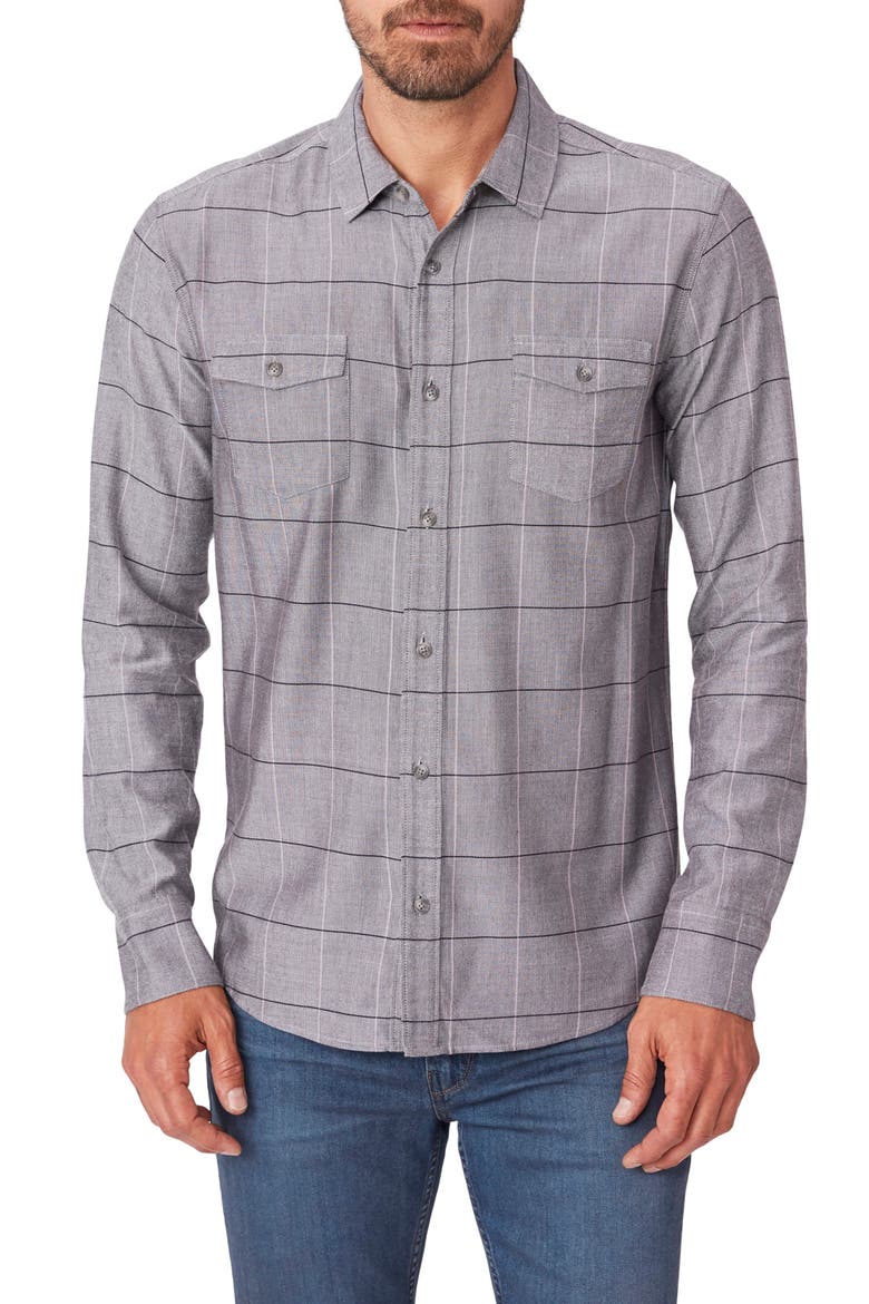Everett Slim Fit Check Button-Up Shirt, Main, color, BLACK AMETHYST