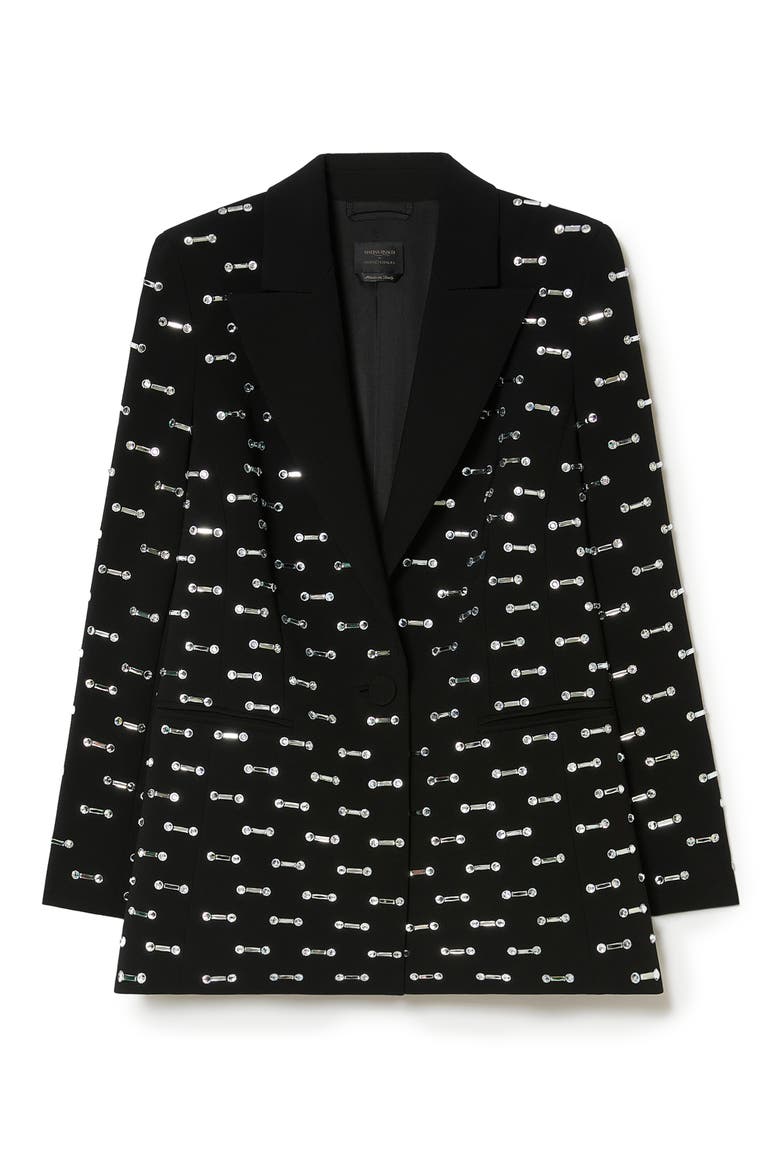 Mecsmalto Rhinestone Detail Jacket, Alternate, color, BLACK