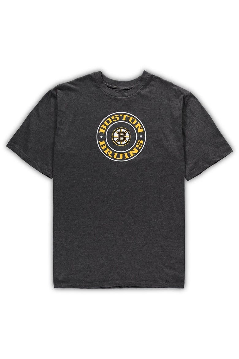 Men's Concepts Sport Black/Heathered Charcoal Boston Bruins Big & Tall T-Shirt & Shorts Sleep Set, Alternate, color, Black