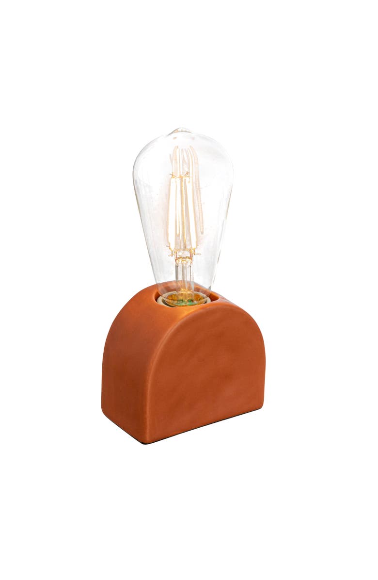 Storied Home Scandinavian Terracotta Exposed Bulb Table Lamp, Main, color, 