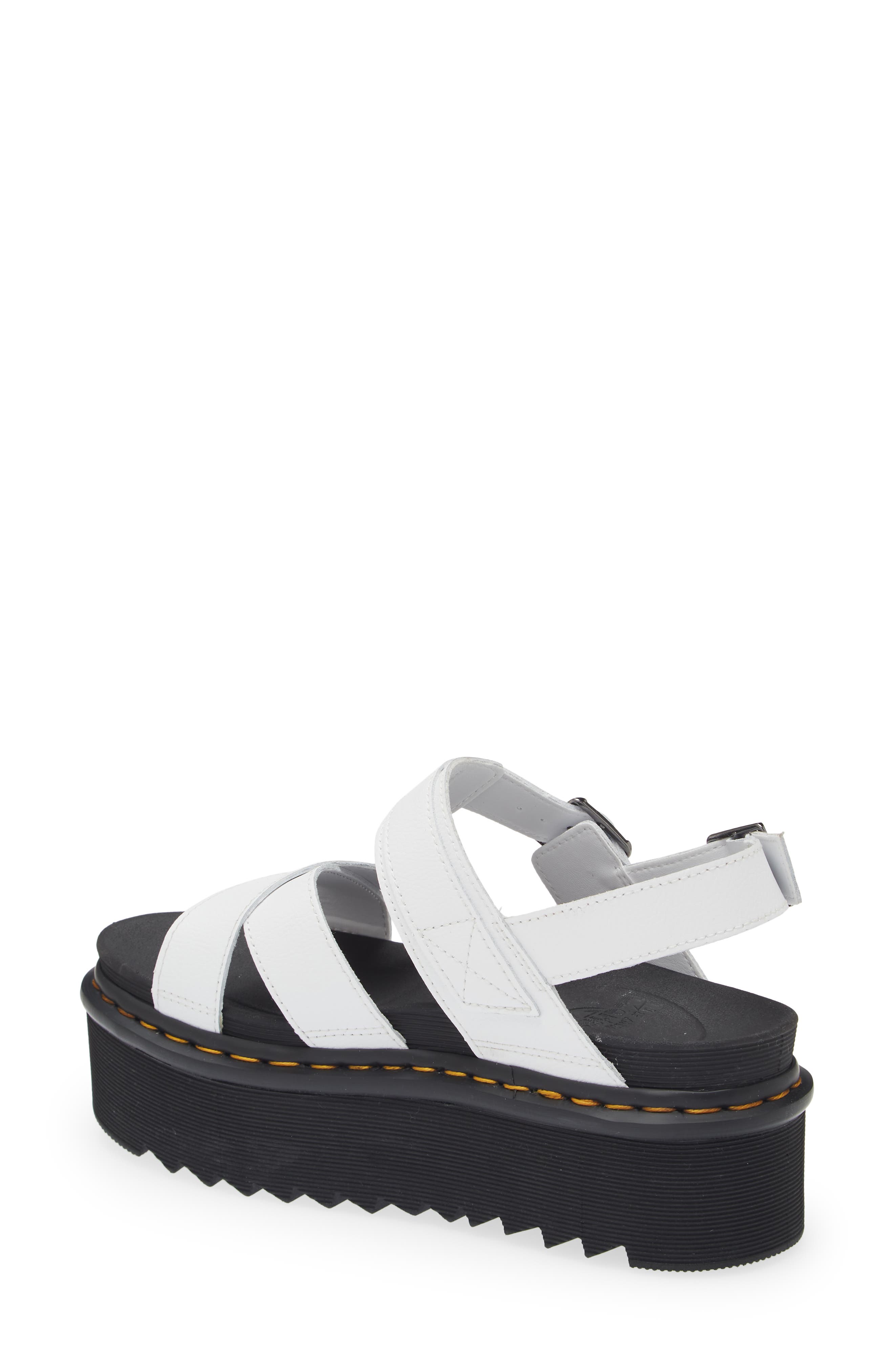 Dr. Martens Voss II Quad Strappy Platform Sandal, Alternate, color, White Athena
