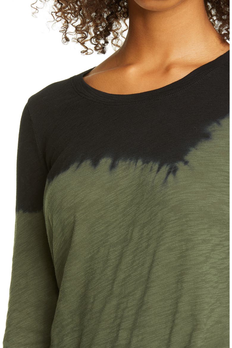 Destroyed Wash Slub Jersey Tee, Alternate, color, IVY/ BLACK COMBO