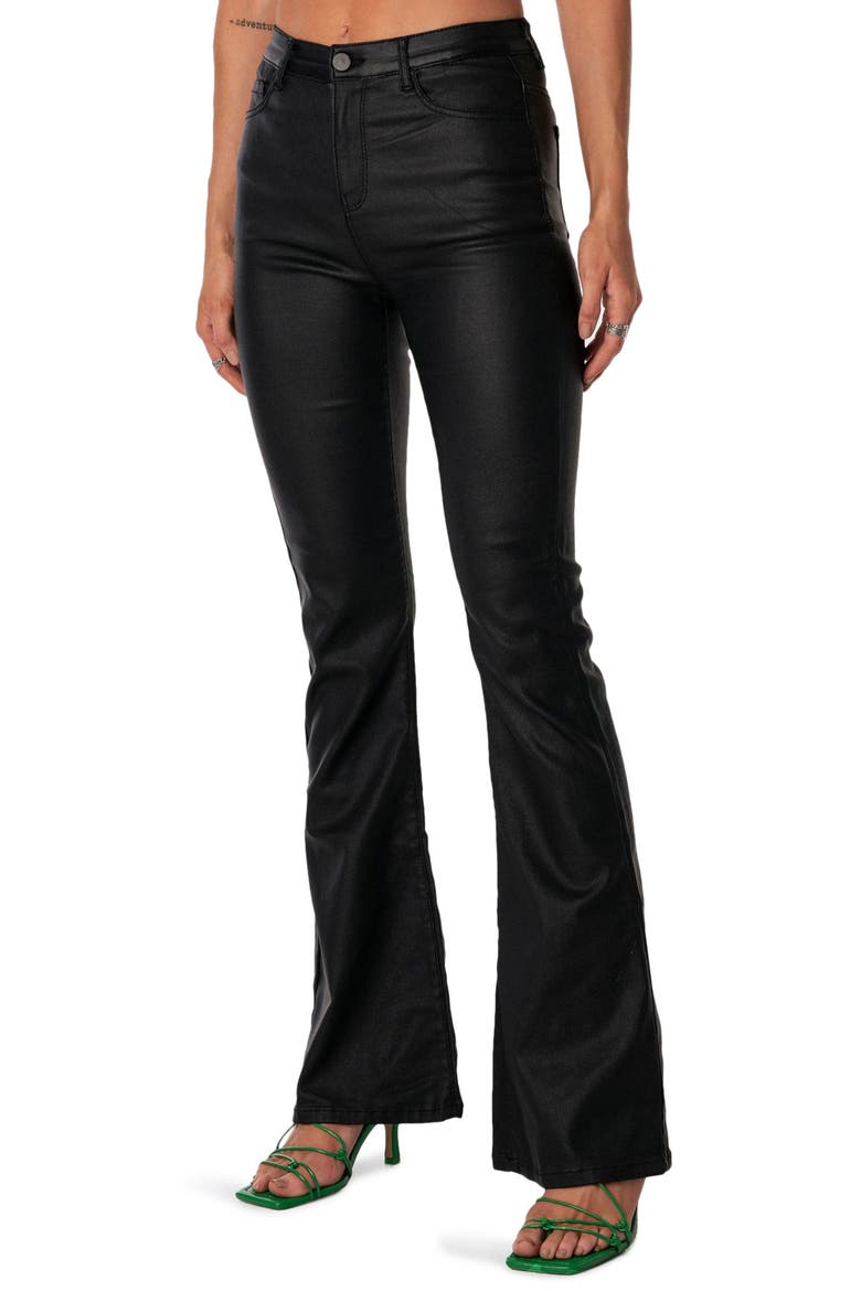 EDIKTED Luna Faux Leather Flare Leg Pants (Women) | Nordstrom