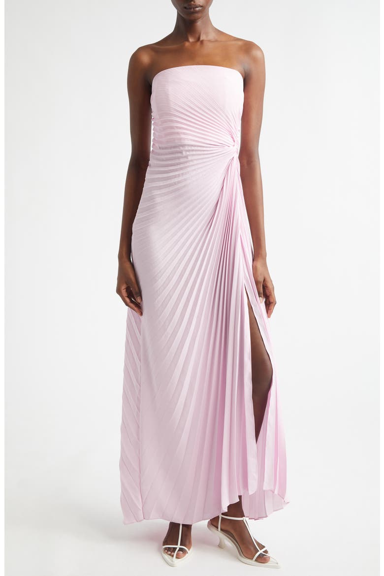 Layla Strapless Pleated Gown, Alternate, color, WISTERIA