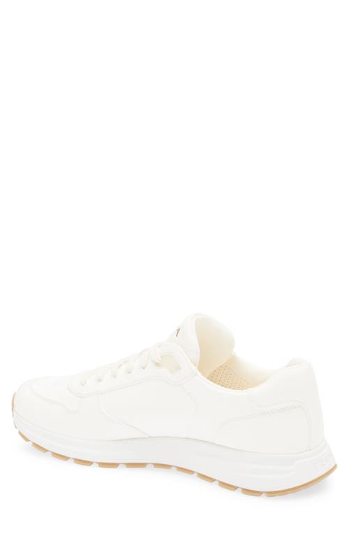 Prada Ivory Leather Lace-up Sneakers In White