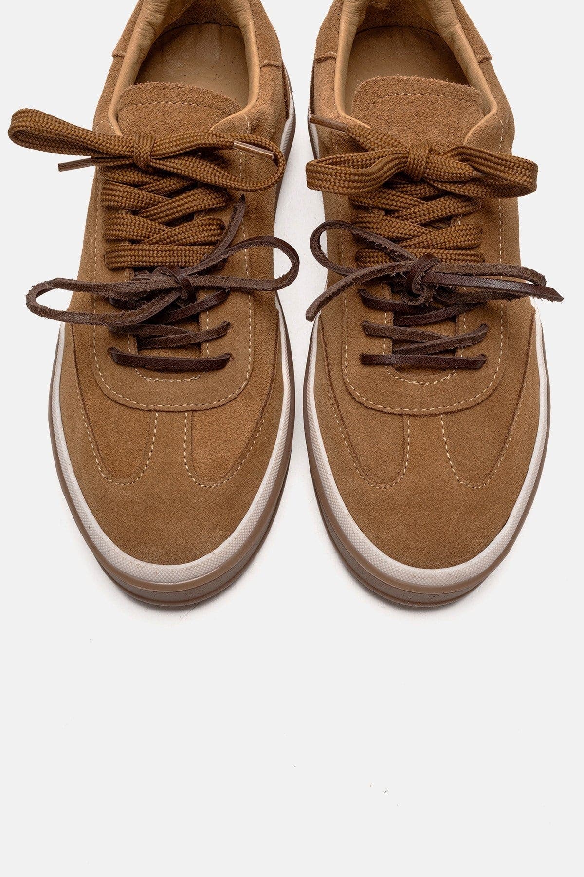 Melle Leather Sneaker, Alternate, color, Cognac Suede