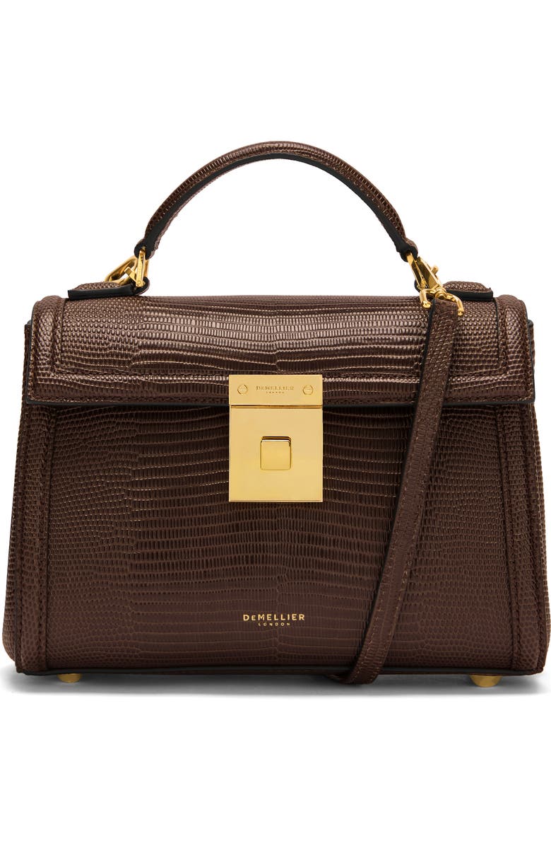 DeMellier Paris Lizard Embossed Leather Top Handle Bag, Alternate, color,