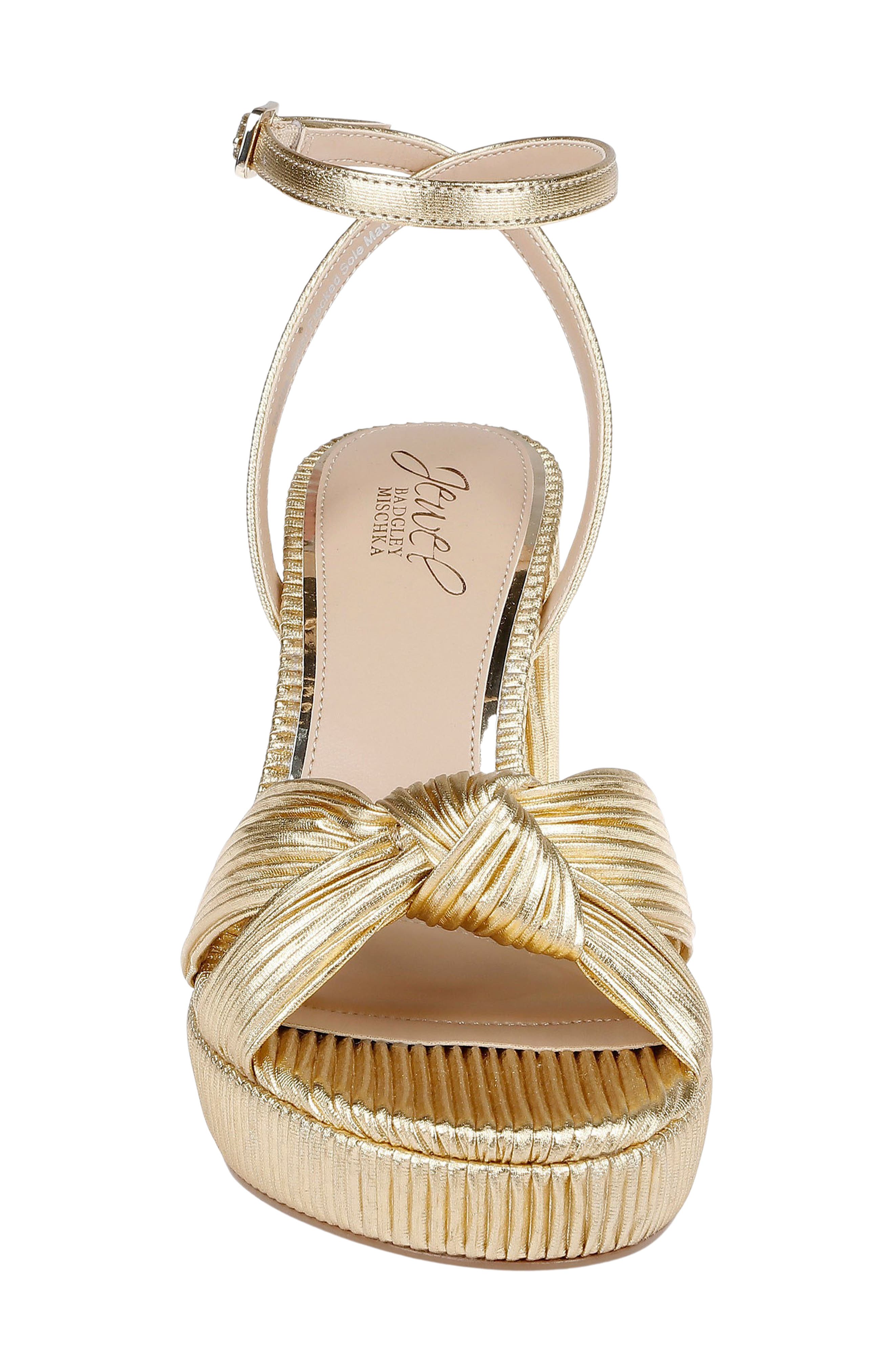 Tyler Ankle Strap Platform Sandal, Alternate, color, GOLD FABRIC